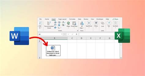 how to insert word in excel