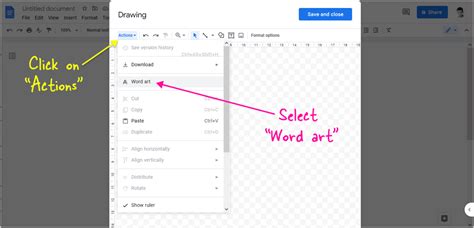 how to insert word in google docs