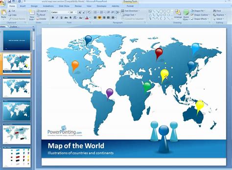 how to insert world map in powerpoint