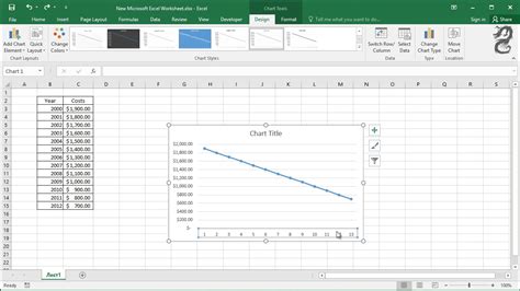 how to insert year in excel chart