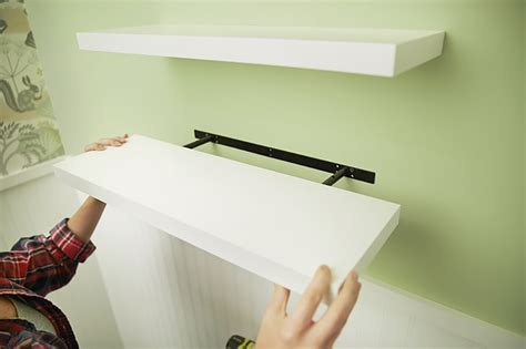 how to install floating shelf brackets
