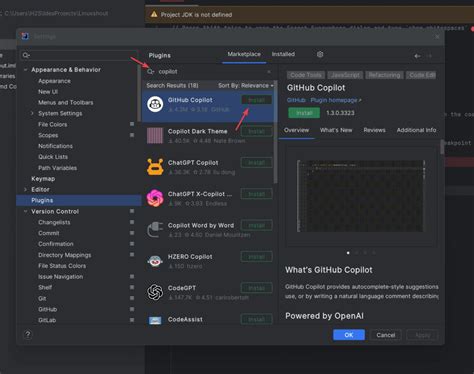 how to install github copilot extension in intellij