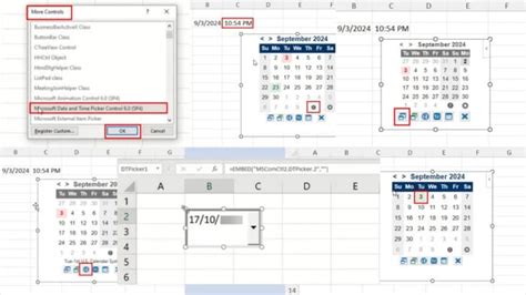 how to install microsoft date and time picker control in excel