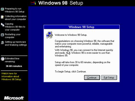 how to install microsoft windows 98