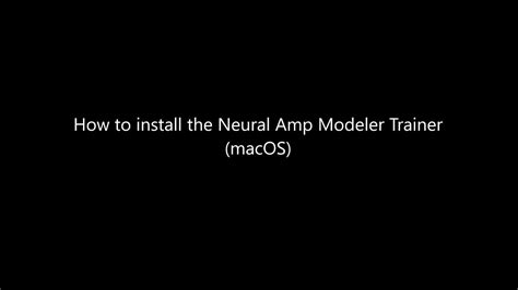 How To Install Neural Amp Modeler