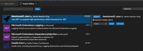 how to install nuget package manager in vs code