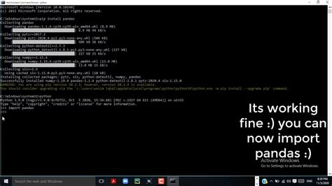 how to install pandas in python windows
