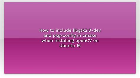 how to install pkg config in ubuntu