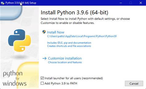 how to install python for all users windows 10