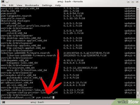 how to install software in redhat linux command line