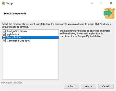 how to install stack builder in postgresql