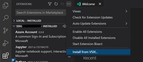 how to install vsix in vs code