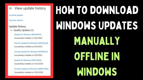 how to install windows updates manually offline