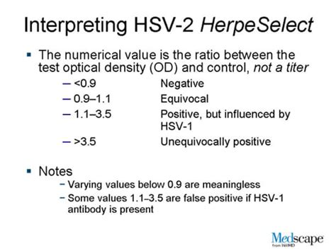 how to interpret hsv 1 and hsv 2 test results
