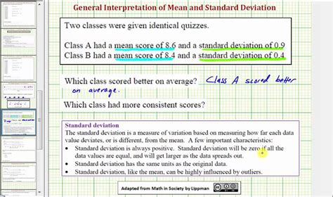 how to interpret standard deviation in research example