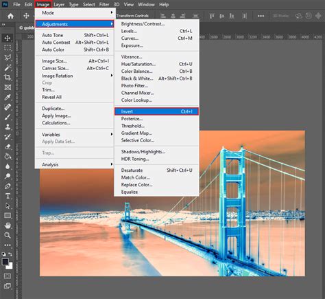 how to invert colours of an image in photoshop