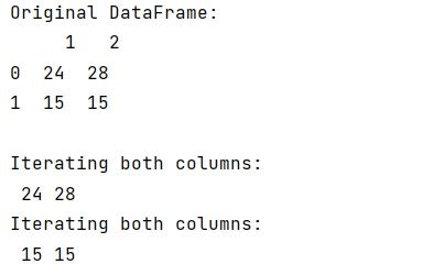 how to iterate through dataframe columns in python