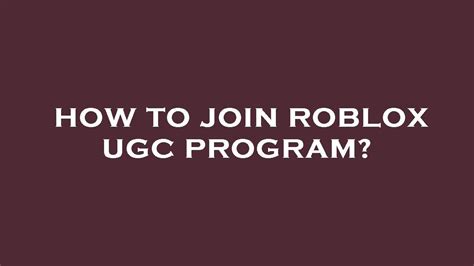 how to join roblox ugc program