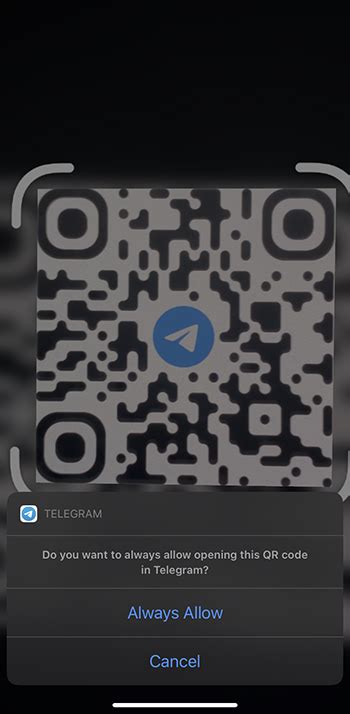 how to join telegram group using qr code on iphone