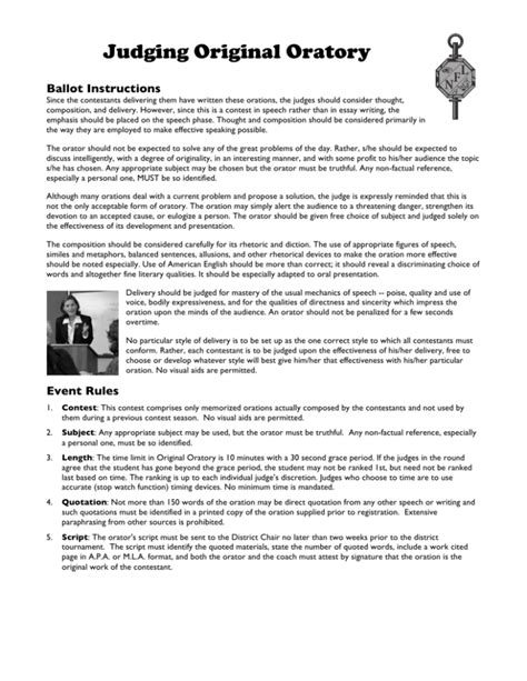 how to judge an oratorical contest