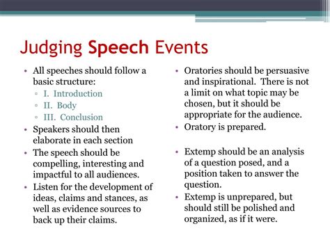 how to judge speech