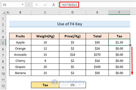 how to keep a cell fixed in excel formula using shortcut key