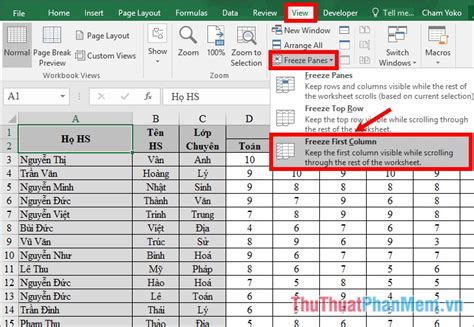 how to keep a column fixed in excel