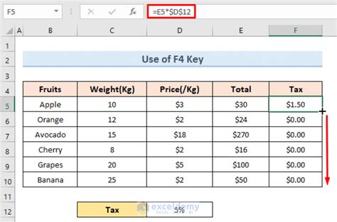 how to keep a formula fixed in excel