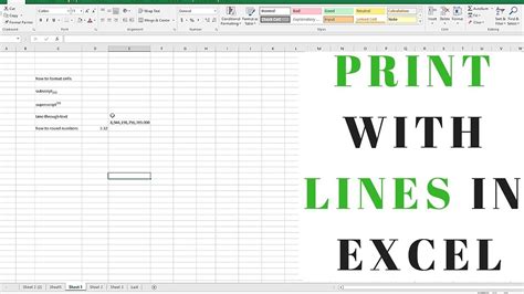 how to keep lines in excel when printing