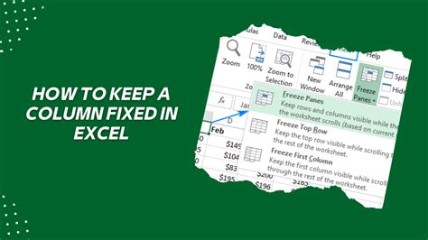 how to keep multiple columns fixed in excel