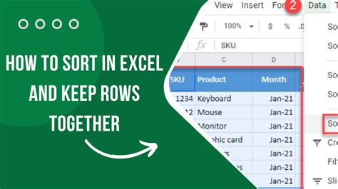 how to keep multiple rows together when sorting in excel
