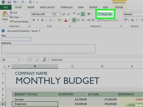 how to keep text in box in excel