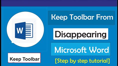 How To Keep Toolbar From Disappearing In Word