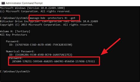 how to know bitlocker password using cmd