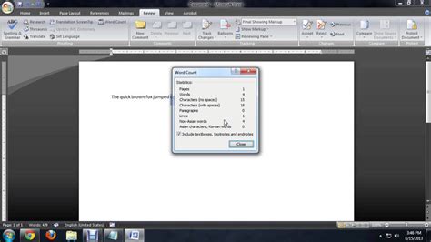 how to know how many words in word