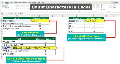 how to know number of characters in excel