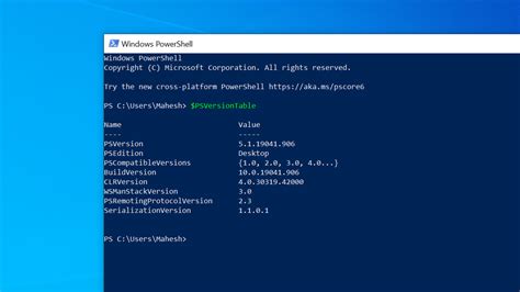 how to know powershell version in windows 10