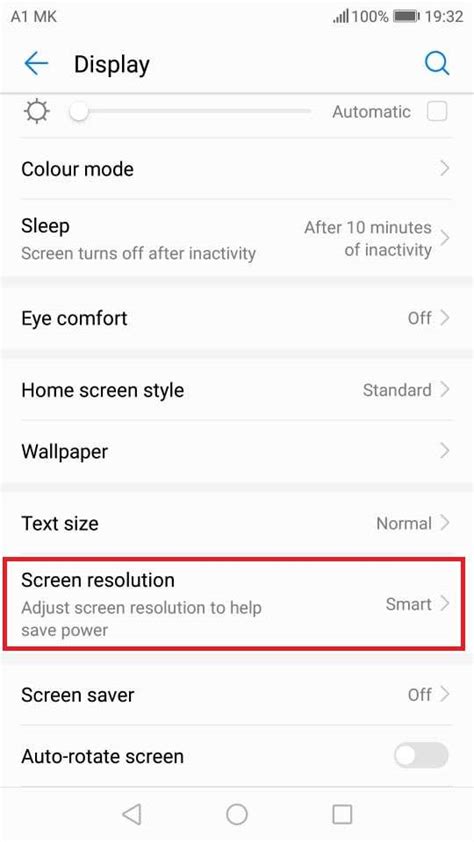 how to know screen resolution android