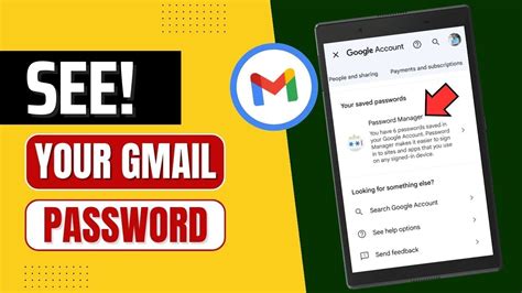 how to know the gmail password in mobile