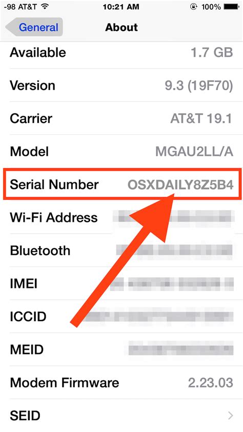 how to know the iphone serial number