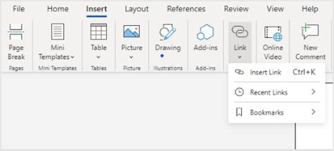 how to link a url in word