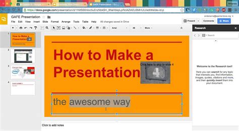 how to link a word to another slide in google slides
