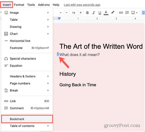 How To Link Bookmarks In Google Docs