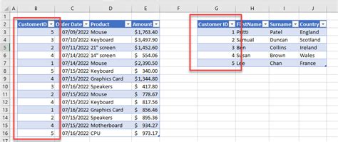how to link data tables in excel