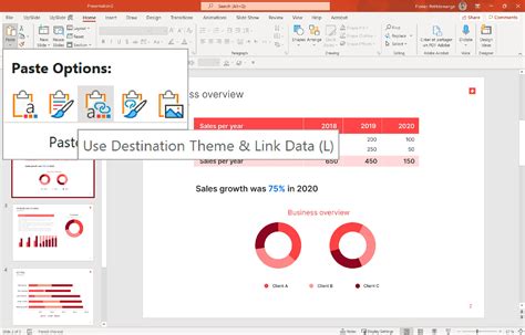 how to link excel data to powerpoint chart