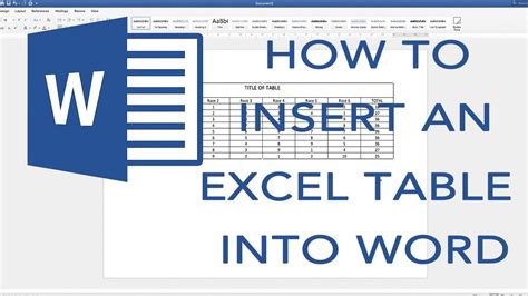 how to link excel table into word document