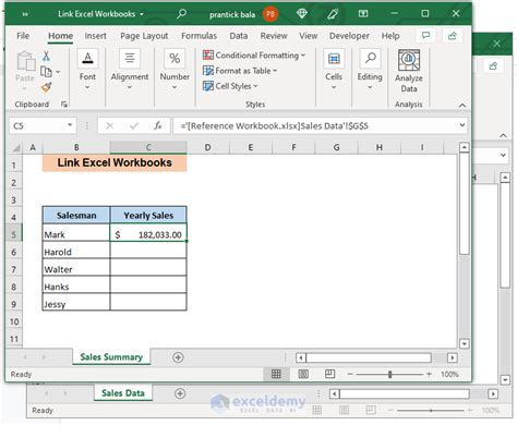 how to link excel workbooks