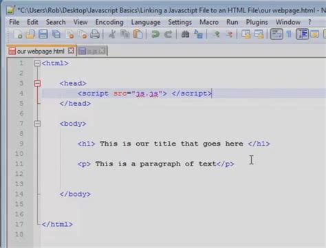 how to link javascript file to html head