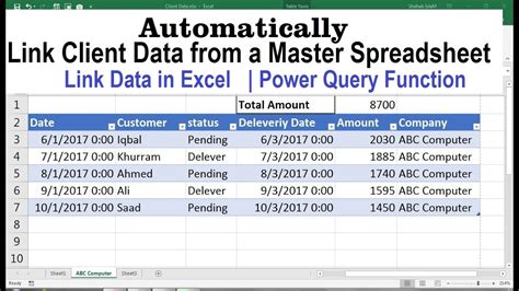 how to link sheets in excel to a master workbook