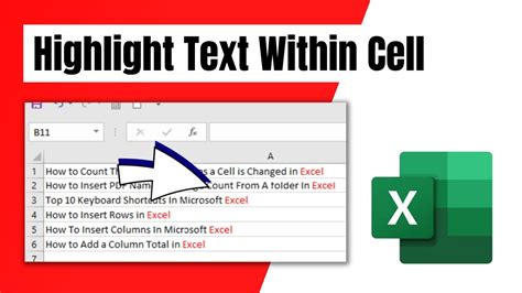 how to link specific text in excel cell